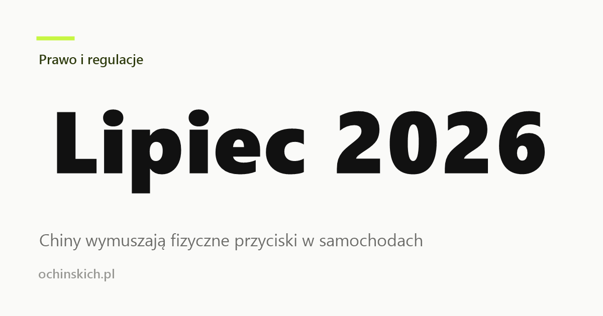 Chiny wymuszają fizyczne przyciski w samochodach od lipca 2026