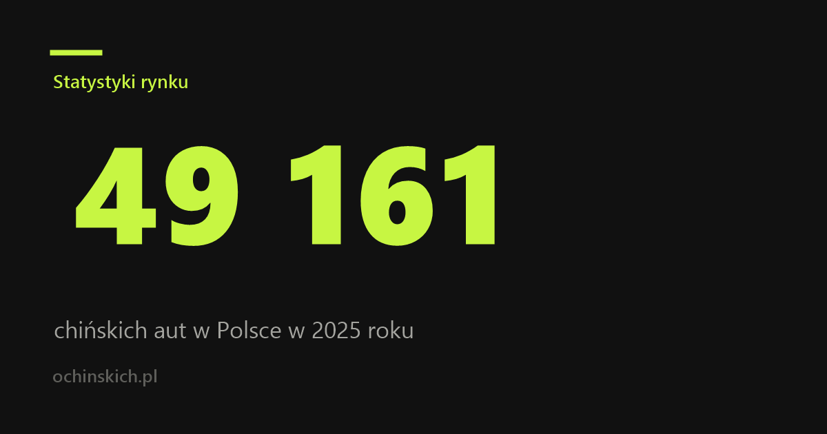 Rok 2025: blisko 50 000 chińskich aut w Polsce